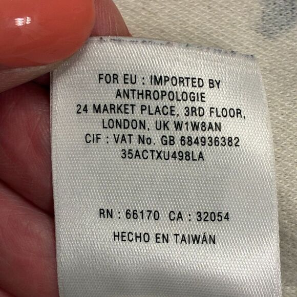 ANTHROPOLOGIE POSTMARK Floral Mignon Peplum Top White Women’s Size Large - Picture 6 of 7